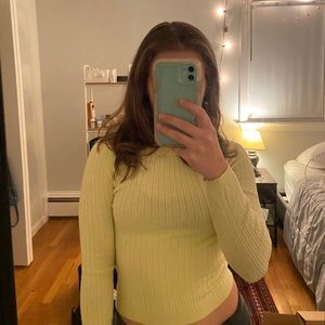 ASOS ribbed sunshine yellow fitted top
